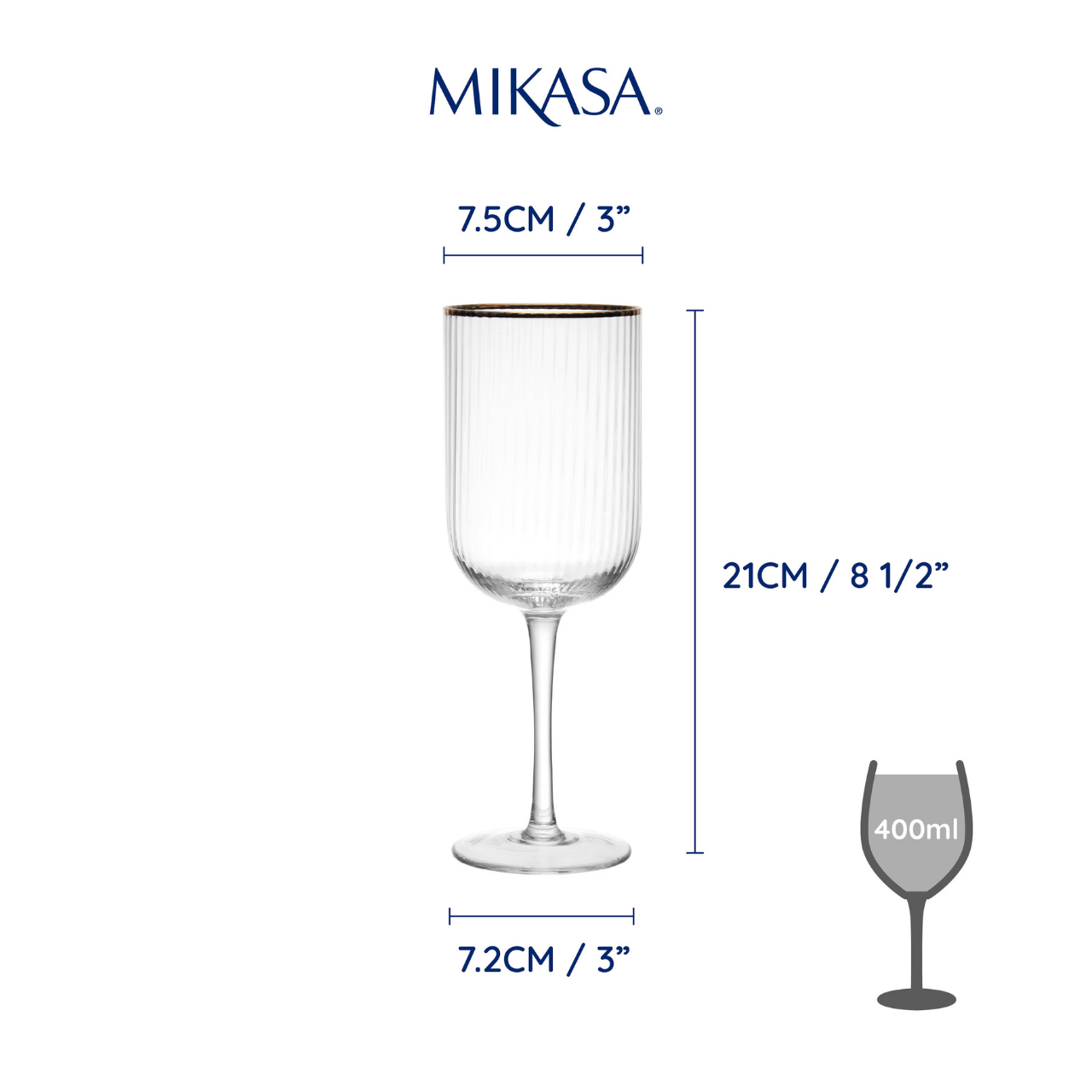 Mikasa MKSORWW4PC Sorrento 4lü 400ml Beyaz Şarap Kadehi