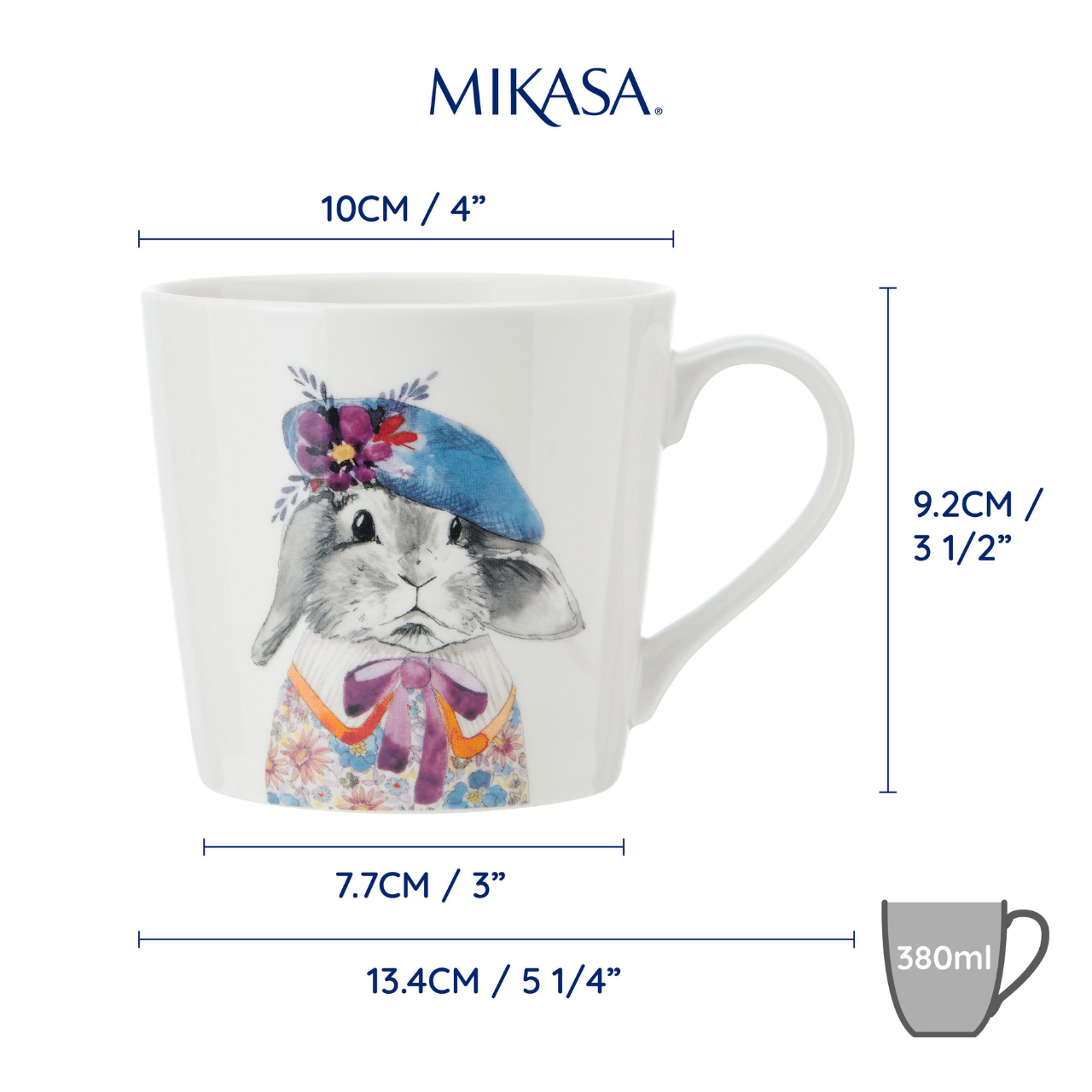 Mikasa MKTIPPMUGRAB Tipperleyhill 380ml Fine China Kupa Tavşan