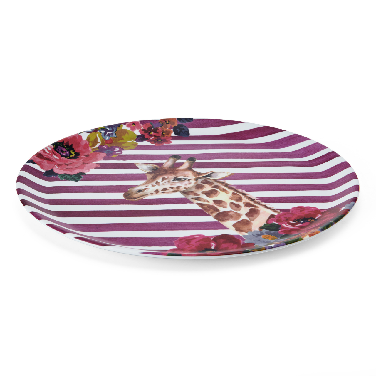 Mikasa MKWILDTRAYGIR Wild at Heart Melamin 36cm Yuvarlak Tepsi Zürafa