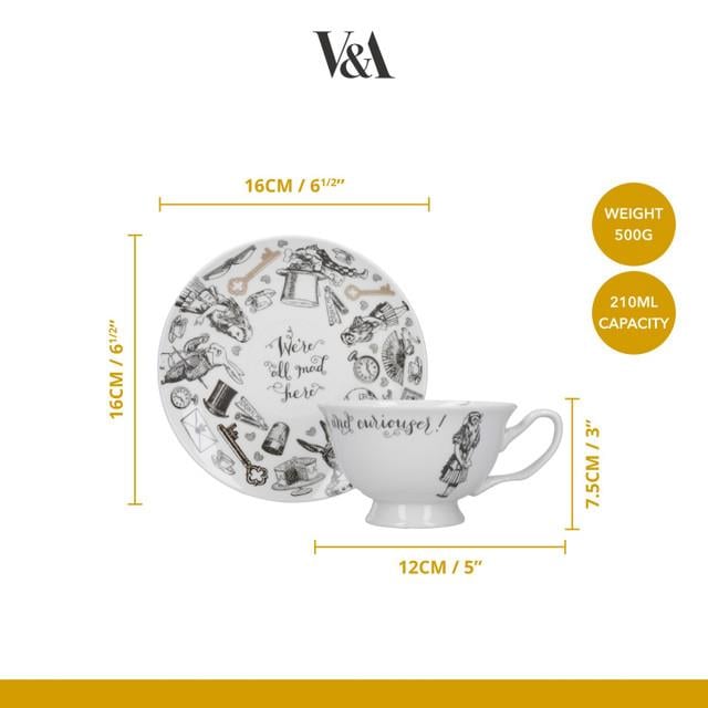 Mikasa x V&A Alice In Wonderland 5200018 210ml Porselen Çay Fincanı