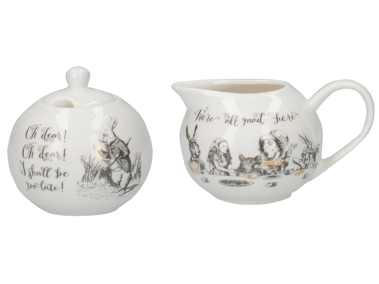 Mikasa x V&A Alice In Wonderland 5227082 Porselen Krema ve Şekerlik Seti
