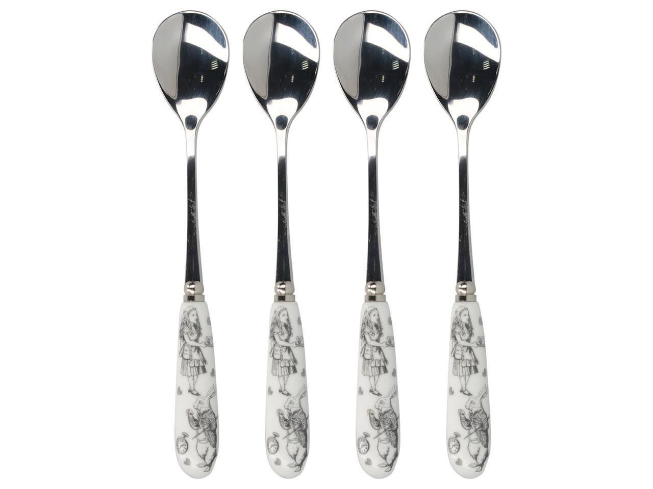 Mikasa x V&A Alice In Wonderland 5227080 Paslanmaz Çelik Porselen Saplı Çay Kaşığı 4lü