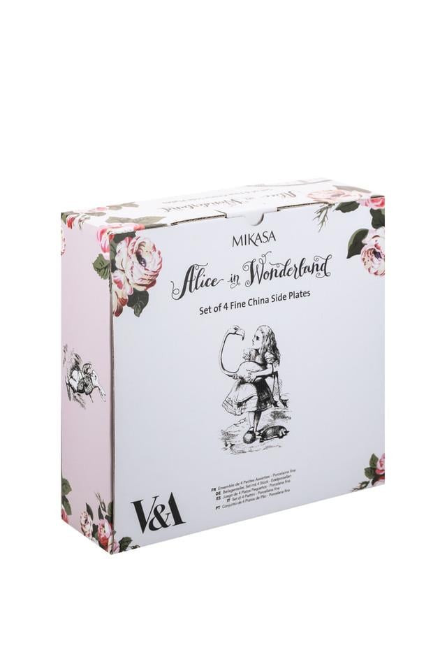 Mikasa x V&A Alice In Wonderland MKALSPLATEPK4 Porselen Fine China 21cm Pasta Tabak Seti 4lü