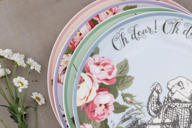 Mikasa x V&A Alice In Wonderland MKALSPLATEPK4 Porselen Fine China 21cm Pasta Tabak Seti 4lü