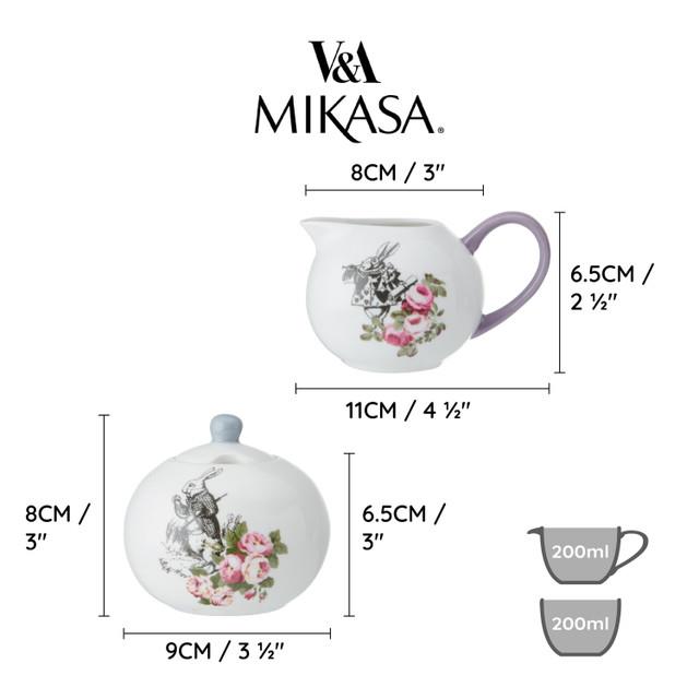 Mikasa x V&A Alice in Wonderland MKALSUGCRMSET Fine China Porselen 200ml Krema ve Şekerlik Seti