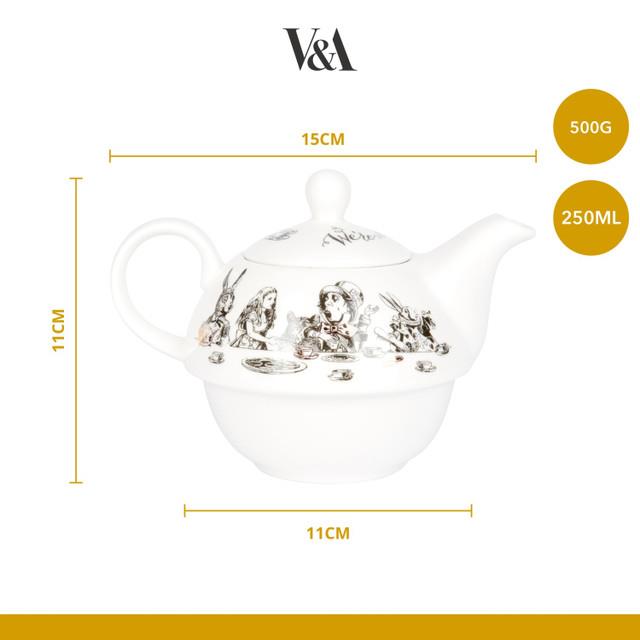 Mikasa x V&A Alice in Wonderland VAAWT41 250ml Porselen Tek Kişilik Çay Demleme Seti