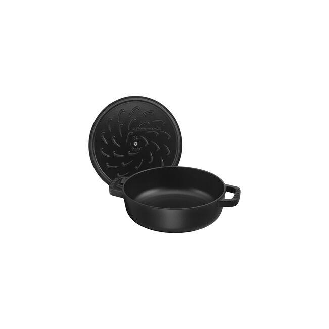 Staub 405114720 Chistera Yağmur Efektli Kapaklı Döküm Tencere 28cm Siyah