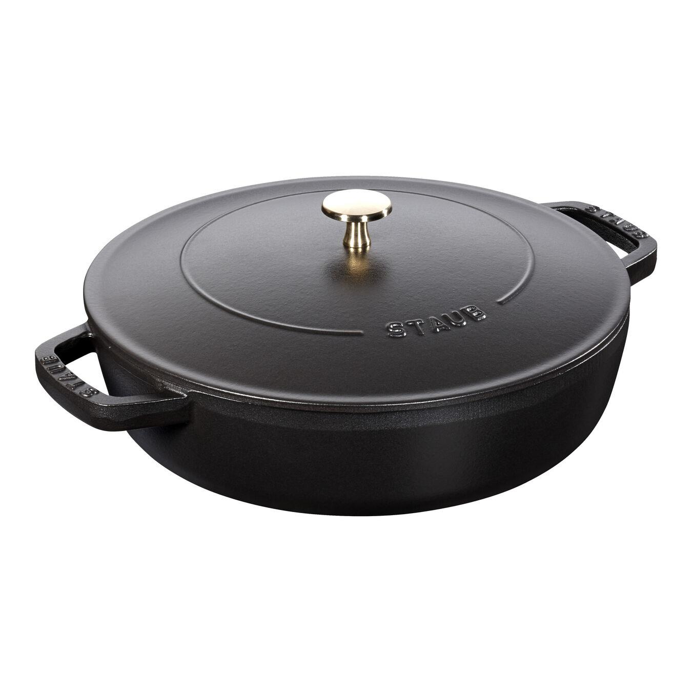 Staub 405114720 Chistera Yağmur Efektli Kapaklı Döküm Tencere 28cm Siyah