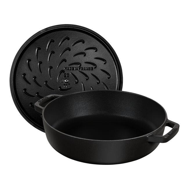 Staub 405114730 Chistera Yağmur Efektli Kapaklı Döküm Tencere 24cm Siyah
