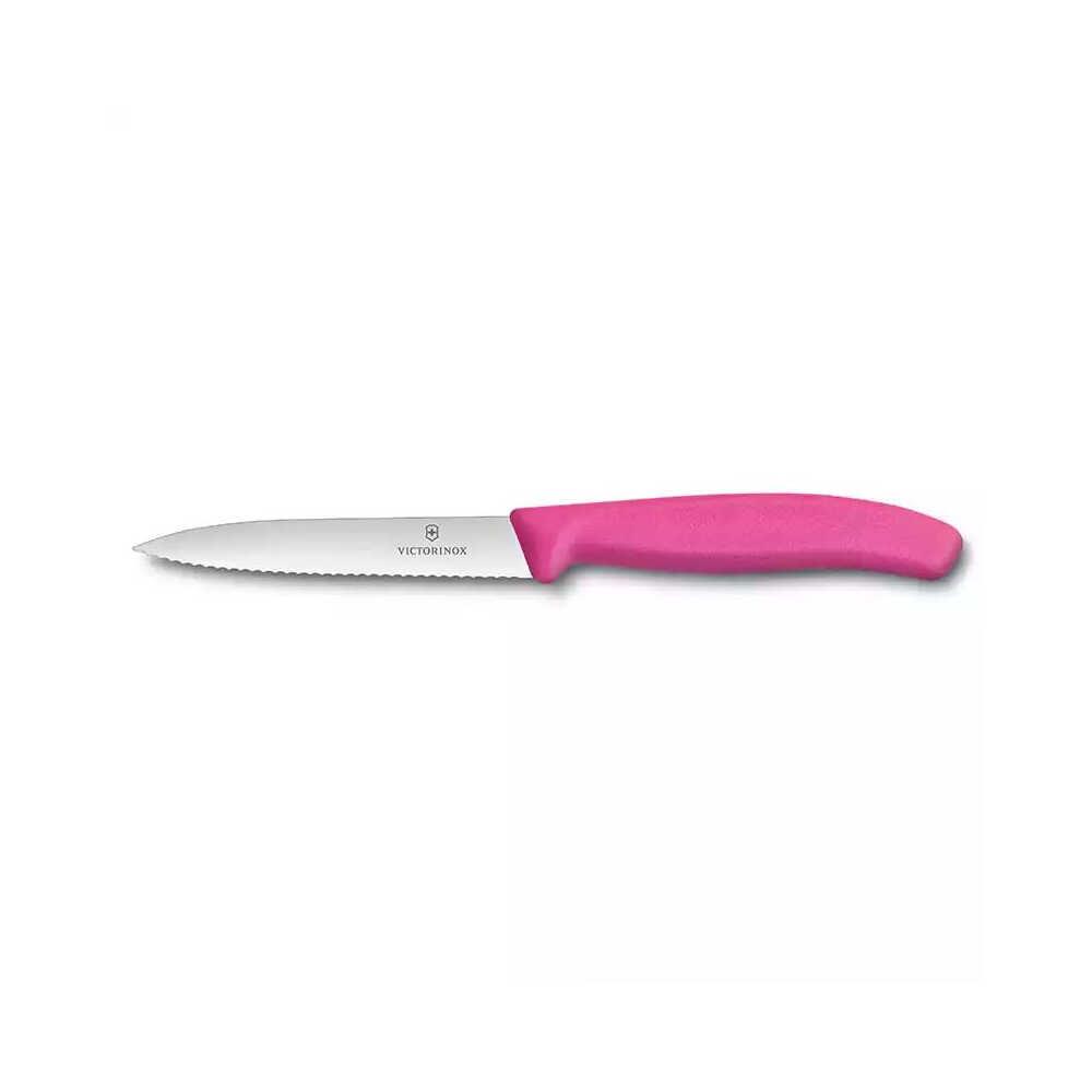 VT 6.7736.L5 10cm Pembe Tırtıklı Soyma Bıçağı