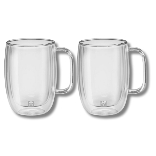 Zwilling 395001140 Çift Camlı Kulplu 2li Latte Macchiato Bardak Seti - 450 ml