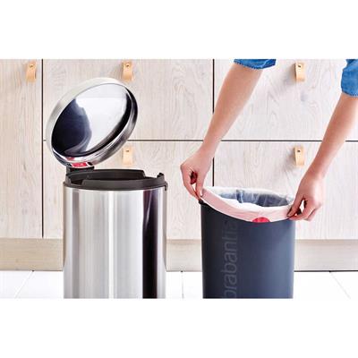 BRABANTIA BRA 111907 001-01-NEWICON FPP MATT STEEL PEDALLI ÇÖP KUTUSU 20L