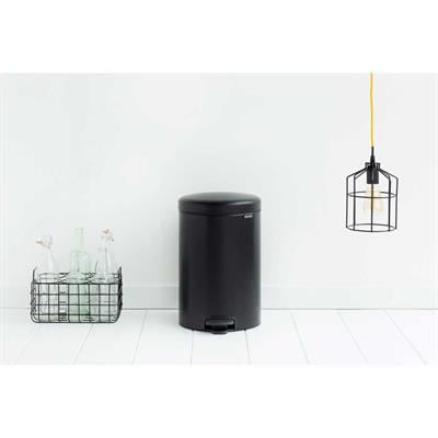 BRABANTIA BRA 114106 001-01-NEWICON MATT BLACK PEDALLI ÇÖP KUTUSU 20L