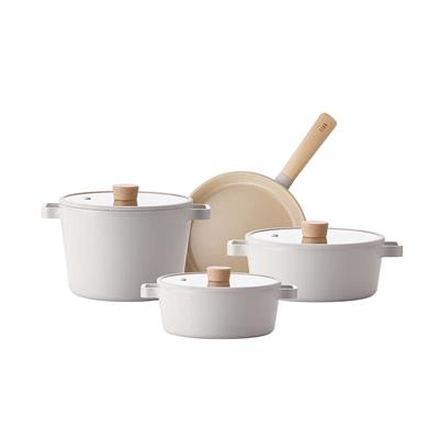 FİKA BEJ TENCERE VE TAVA SETİ 7 PARÇA