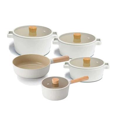 FİKA BEJ TENCERE VE TAVA SETİ 9 PARÇA