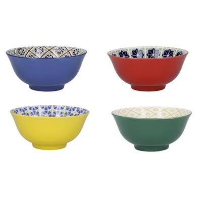 KitchenCraft KCBOWL15PK4WOF Glazed Sırlı Lezzet Dünyası Çorba Kase Seti 4lü