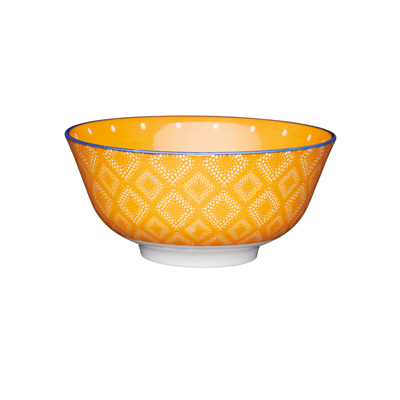 Mikasa KCBOWL07 Glazed Sırlı Seramik Kase Turuncu Nokta Desenli