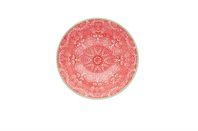 Mikasa KCBOWL12 Glazed Sırlı Seramik Kase Kırmızı Rose Garden Desenli