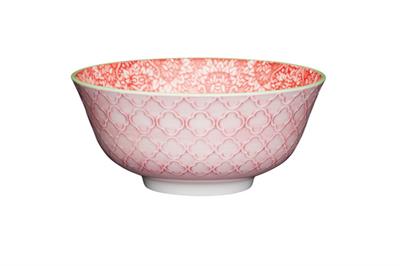 Mikasa KCBOWL12 Glazed Sırlı Seramik Kase Kırmızı Rose Garden Desenli