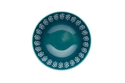 Mikasa KCBOWL29 Glazed Sırlı Seramik Kase Etnik Yaprak Desenli