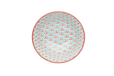 Mikasa KCBOWL31 Glazed Sırlı Seramik Kase Geometrik Açık Yeşil Desenli