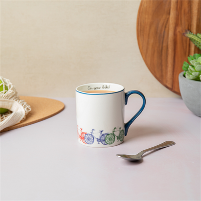 Mikasa MKCANBIKE Fine China 280ml Düz Taraflı Kupa Bisiklet