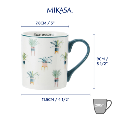 Mikasa MKCANCACTUS Fine China 280ml Düz Taraflı Kupa Kaktüs