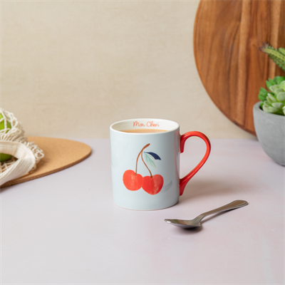 Mikasa MKCANCHERRY Fine China 280ml Düz Taraflı Kupa Kiraz