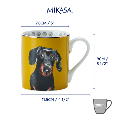 Mikasa MKCANDASCH Fine China 280ml Düz Taraflı Kupa Dashchund