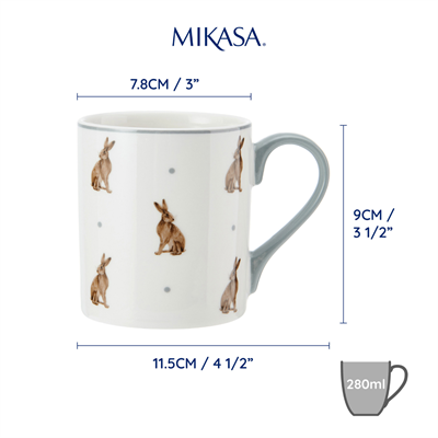 Mikasa MKCANHARE Fine China 280ml Düz Taraflı Kupa Tavşan