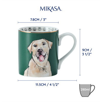 Mikasa MKCANLAB Fine China 280ml Düz Taraflı Kupa Labrador