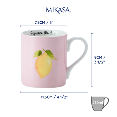 Mikasa MKCANLEMON Fine China 280ml Düz Taraflı Kupa Limon