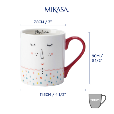 Mikasa MKCANMAD Fine China 280ml Düz Taraflı Kupa Madame
