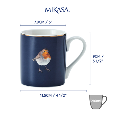 Mikasa MKCANROBIN Fine China 280ml Düz Taraflı Kupa Robin