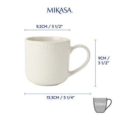 Mikasa MKCBMUGPK4 Cranborne 4lü 320ml Seramik Krem Kupa Seti