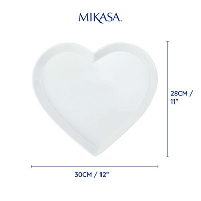 Mikasa MKCHHRTPLAT Chalk Porselen 30cm Kalp Servis Tabağı