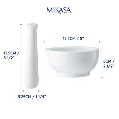 Mikasa MKCHMP Chalk Porselen Havan ve Kase Seti