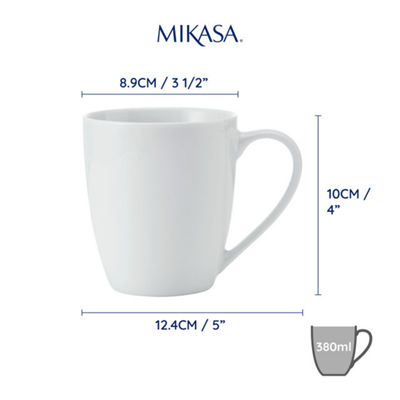 Mikasa MKCHMUGPK4 Chalk Porselen 4lü 380ml Kupa Seti