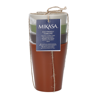 Mikasa MKEDTUMPK4 Summer Geri Dönüşümlü Plastik 4lü 300ml Bardak Seti