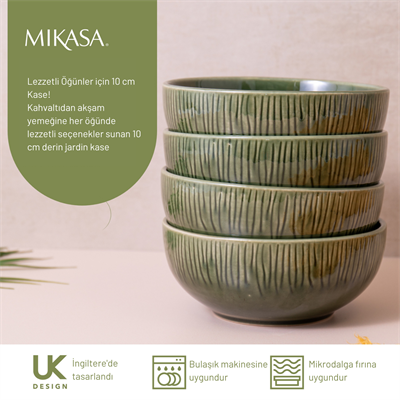 Mikasa MKJDDIPPK4 Jardin Stoneware 4lü 10cm Çerezlik Kase Seti