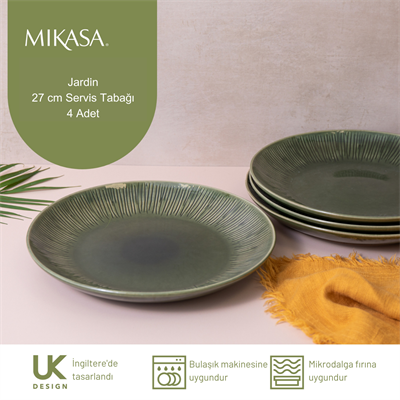 Mikasa MKJDDPLATEPK4 Jardin Stoneware 4lü 27cm Servis Tabağı Seti