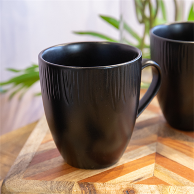 Mikasa MKJDMMUGPK4 Jardin Midnight 4lü 420ml Stoneware Kupa Seti Siyah