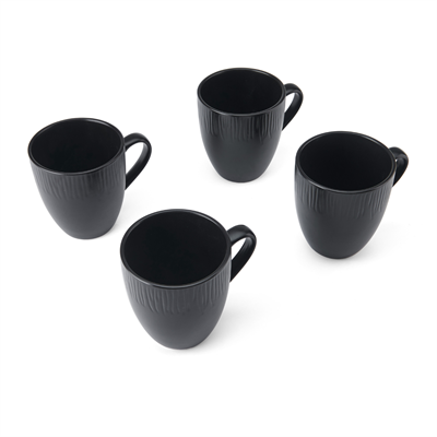 Mikasa MKJDMMUGPK4 Jardin Midnight 4lü 420ml Stoneware Kupa Seti Siyah