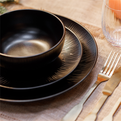 Mikasa MKJDMNIGHT12PC Jardin Midnight 12 Parça Stoneware Yemek Takımı