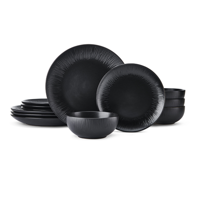 Mikasa MKJDMNIGHT12PC Jardin Midnight 12 Parça Stoneware Yemek Takımı