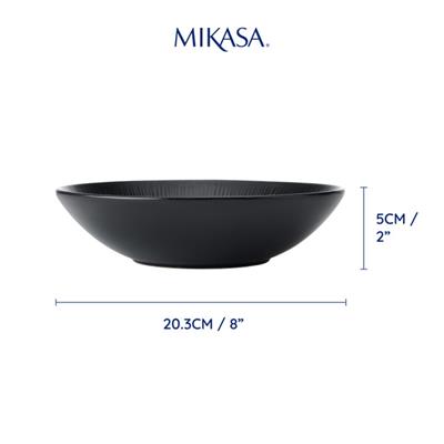 Mikasa MKJDMPASTAPK4 Jardin Midnight 20cm Seramik Çukur Tabak 4lü