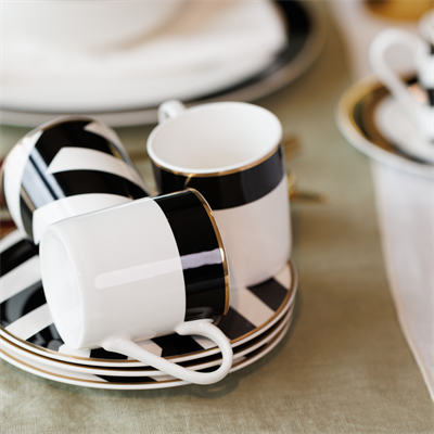 Mikasa MKLDBANDESPPK2 Luxe Deco 2li 100ml Kahve Fincan  Seti