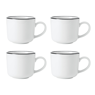 Mikasa MKLSMUGPK4 Limestone Porselen 4lü 360ml Beyaz Kupa Seti
