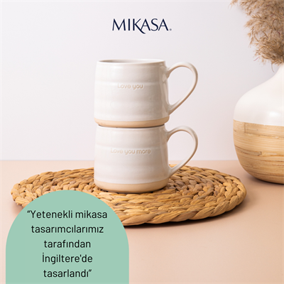 Mikasa MKMUGSTARPK2 Farmhouse Star Stoneware 2li 380ml Beyaz Kupalar