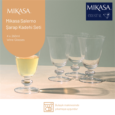 Mikasa MKSALWW4PC Salerno 4lü 260ml Şarap Kadehi